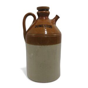 DOMESTOS STONEWARE Screw Top Jug 14" 8lb England 1940s Vintage